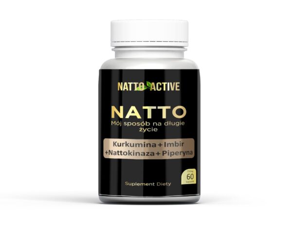 Natto Active Kurkumina 400Mg Imbir 200Mg Nattokinaza 100Mg (2000 FU) Piperyna 4Mg – 60 kapsułek 750 mg – Suplement diety