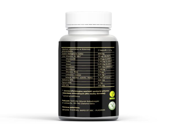 Natto Active Kurkumina 400Mg Imbir 200Mg Nattokinaza 100Mg (2000 FU) Piperyna 4Mg – 60 kapsułek 750 mg – Suplement diety - obrazek 2